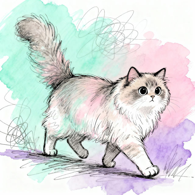 Cat Walking Drawings gallery