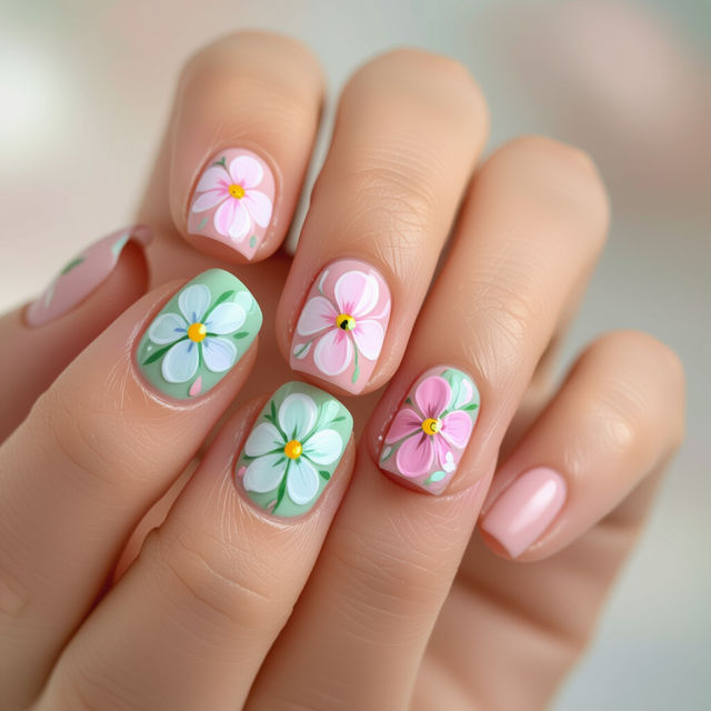 Simple Flower Nail Art gallery