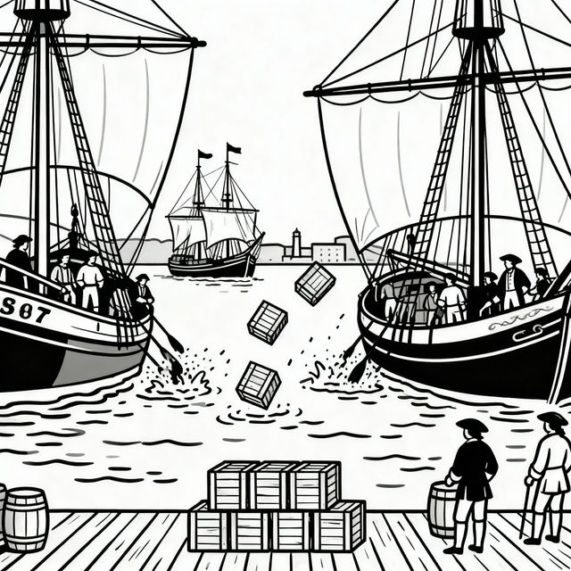 Tea Act Drawing - Easy AI Art gallery