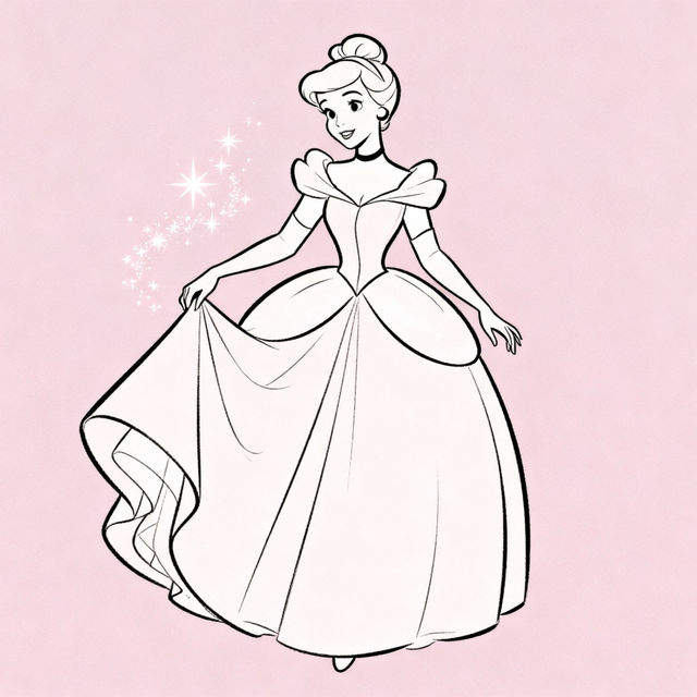 Easy Cinderella Drawing gallery
