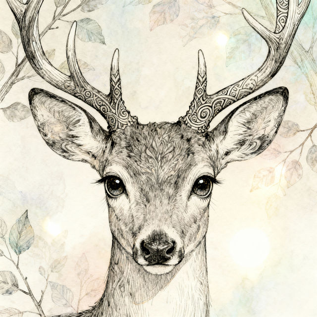 Deer Face Drawings gallery