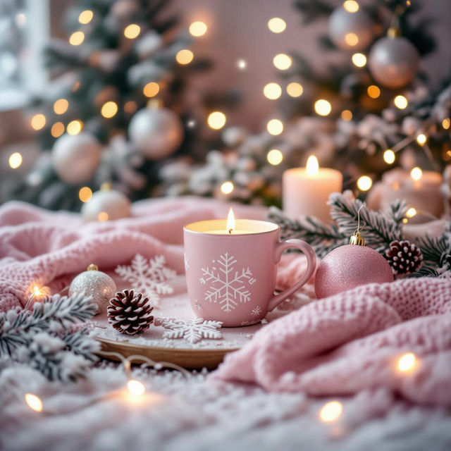 Aesthetic Pink Christmas Wallpaper gallery