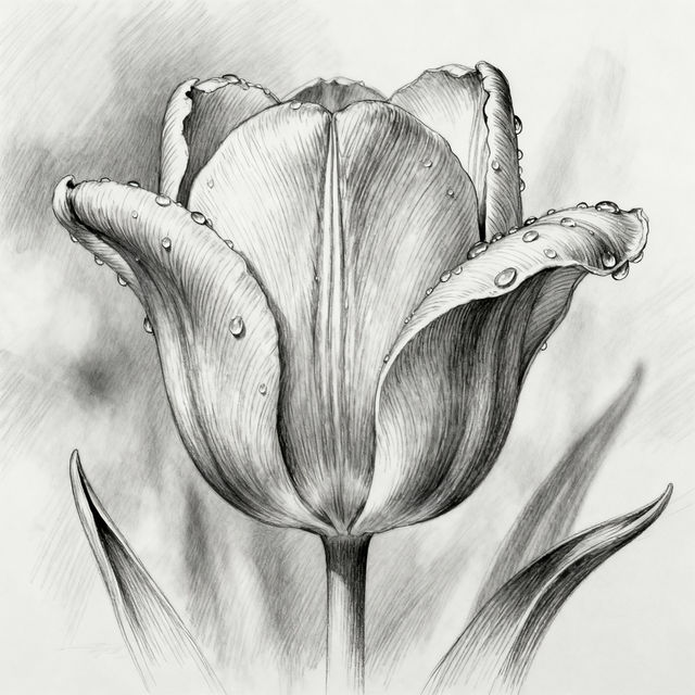 Drawing Of A Tulip gallery