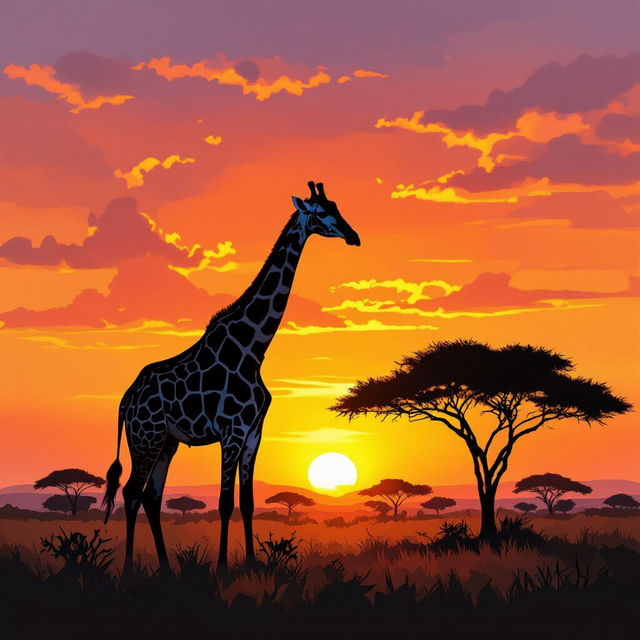 Giraffe Art - AI Generated gallery