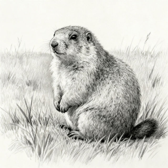 Marmot Drawing - AI Generated Art gallery