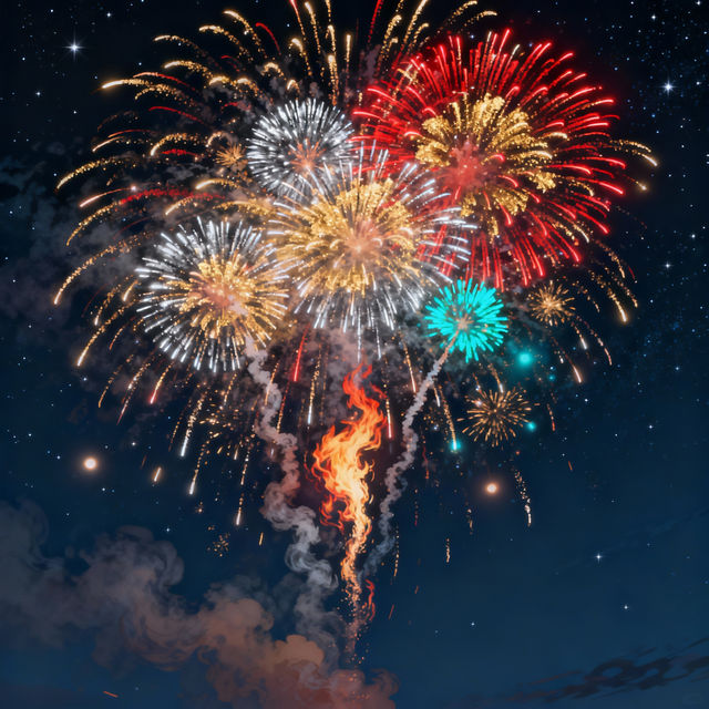 Drawing Of Fireworks gallery