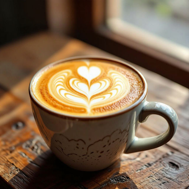Latte Art Heart - Made With AI gallery