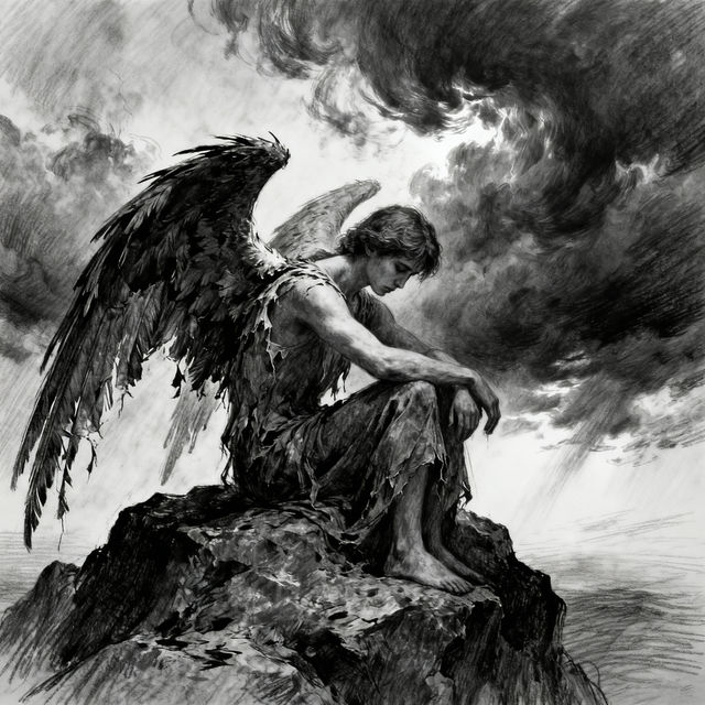 Fallen Angel Drawings - AI Generated Art gallery