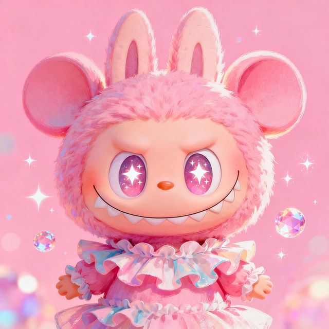 Labubu Drawing Pink - AI Generated Art gallery