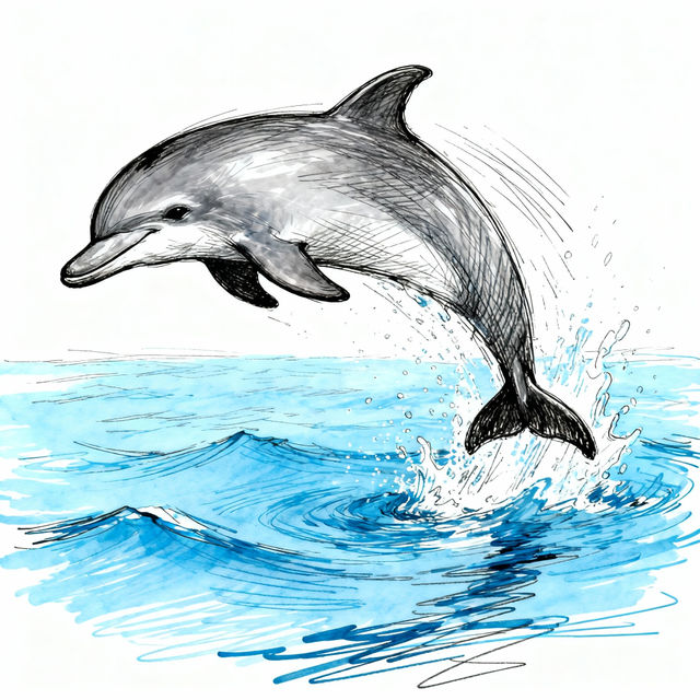 Dolphin Jumping Out Of Water Drawings gallery