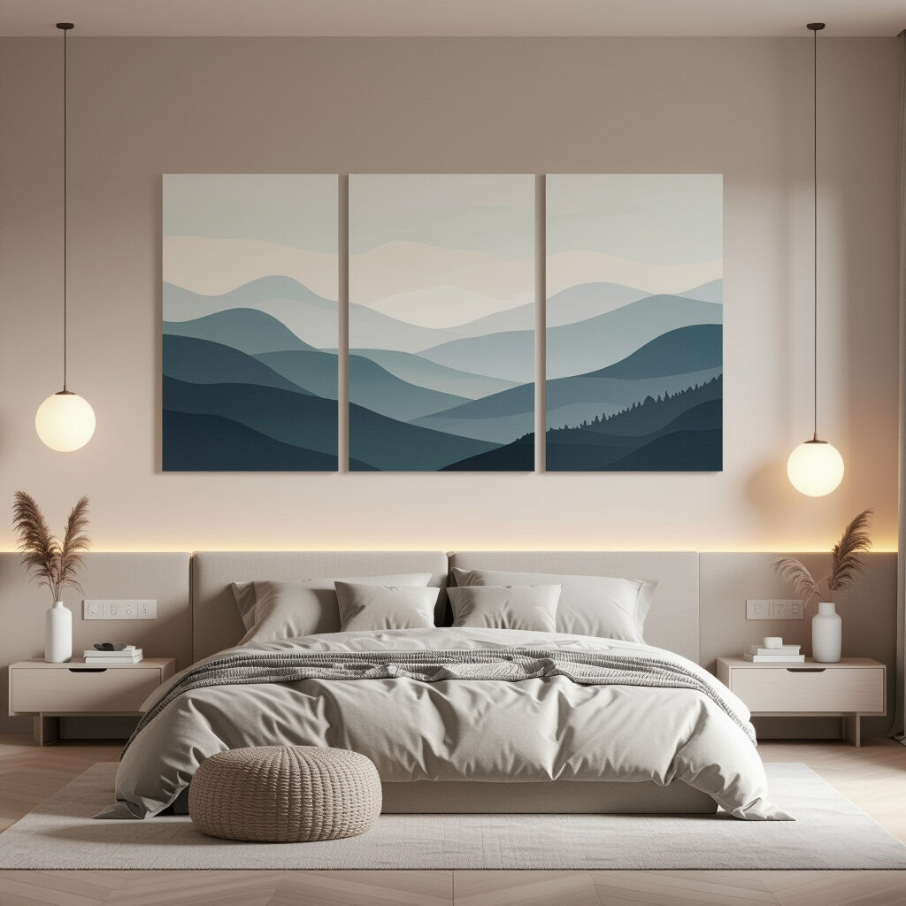 3 Piece Wall Art For Bedroom - AI Generated Designs