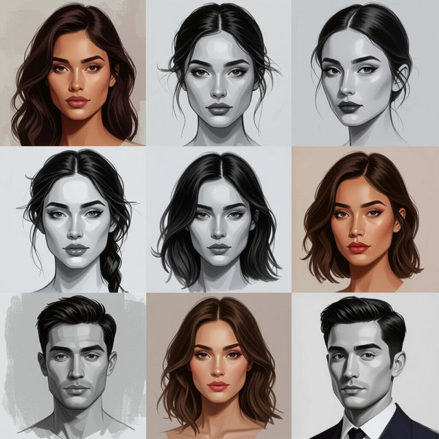 Face Drawing Ideas - AI Generated gallery