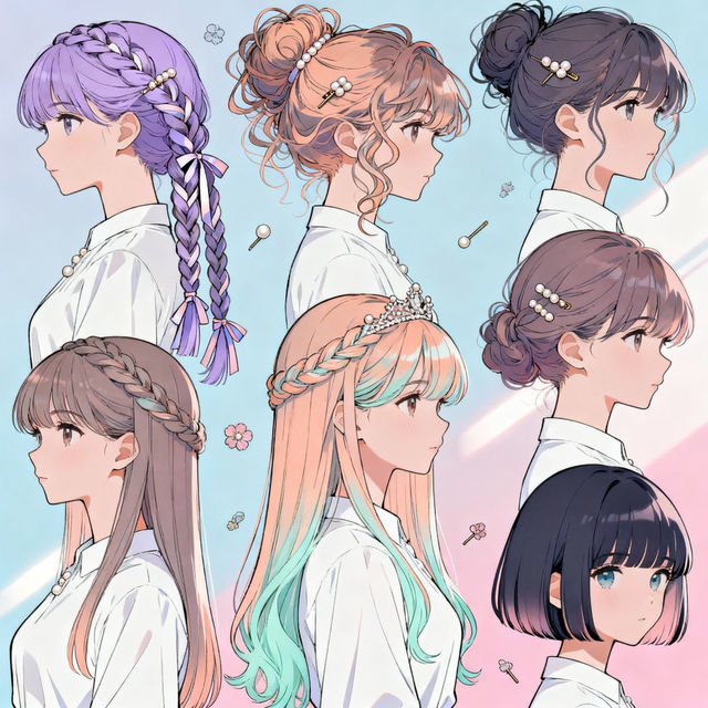 Girl Hairstyles Drawings - AI Generated gallery