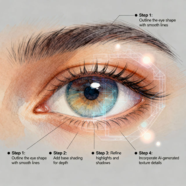 Eye Tutorial Drawing - Made With AI gallery