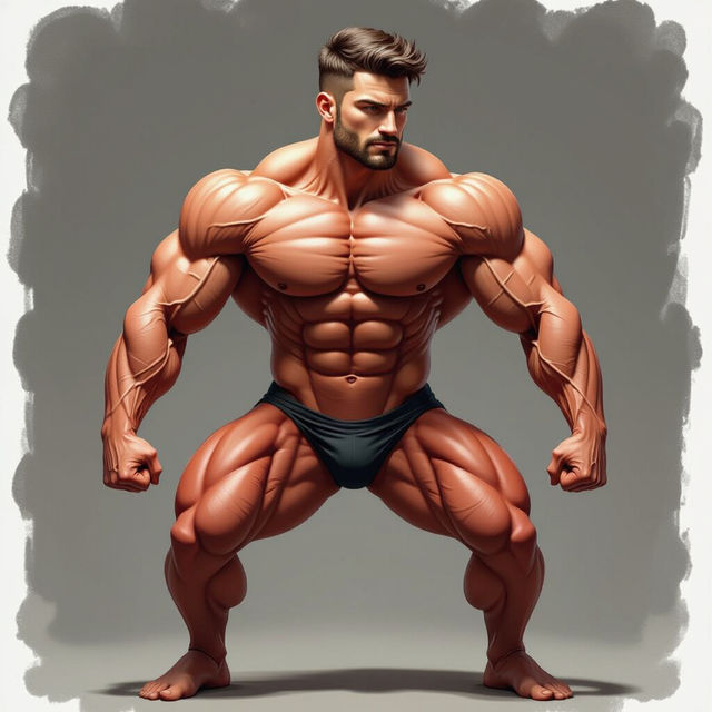 Muscular Man Drawing Reference gallery