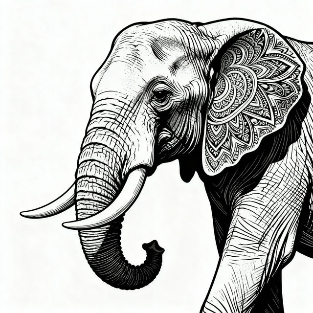 Elephant Head Drawings - AI Generated Art gallery