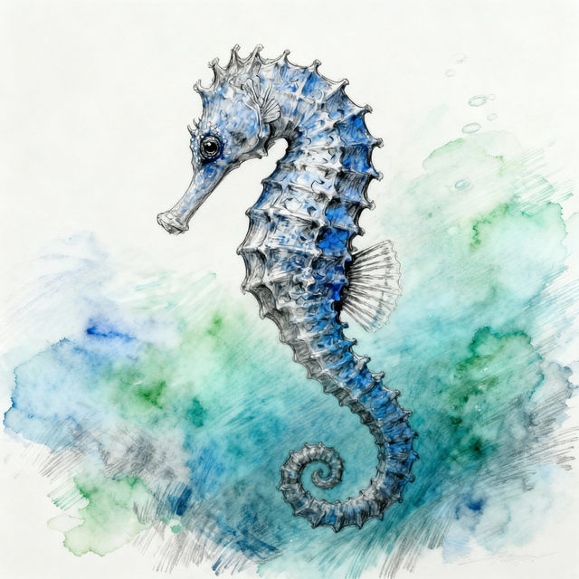 Realistic Seahorse Drawings gallery