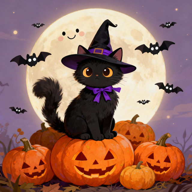 Halloween Cat Drawings - AI Generated gallery