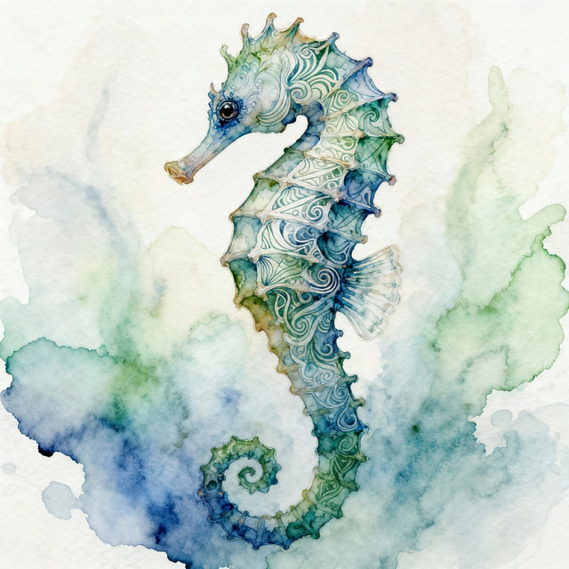 Drawing Seahorse Art - AI Generated gallery