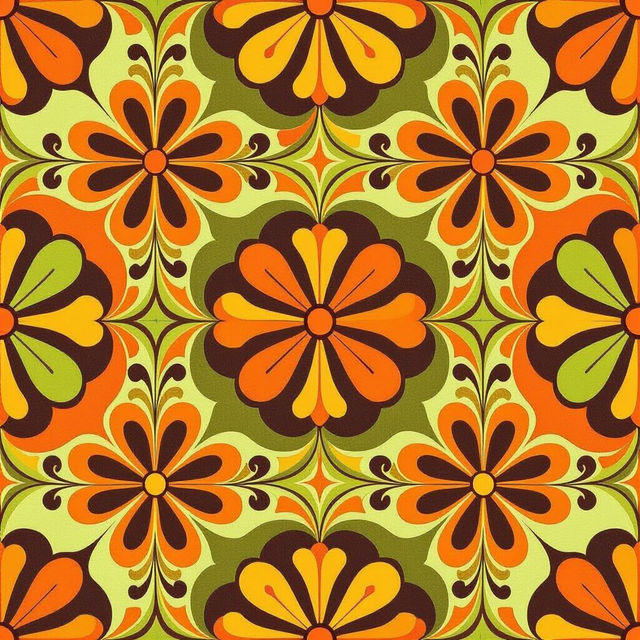 70s Wallpaper Patterns - Retro AI Designs gallery