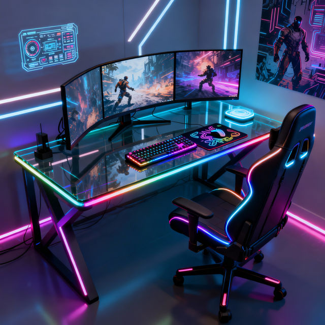 Gaming Setup Drawings - AI Generated gallery