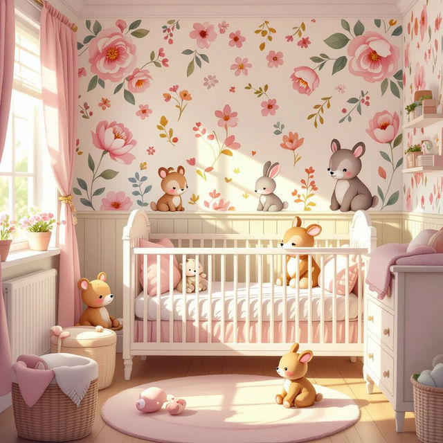 Floral Nursery Wallpaper gallery