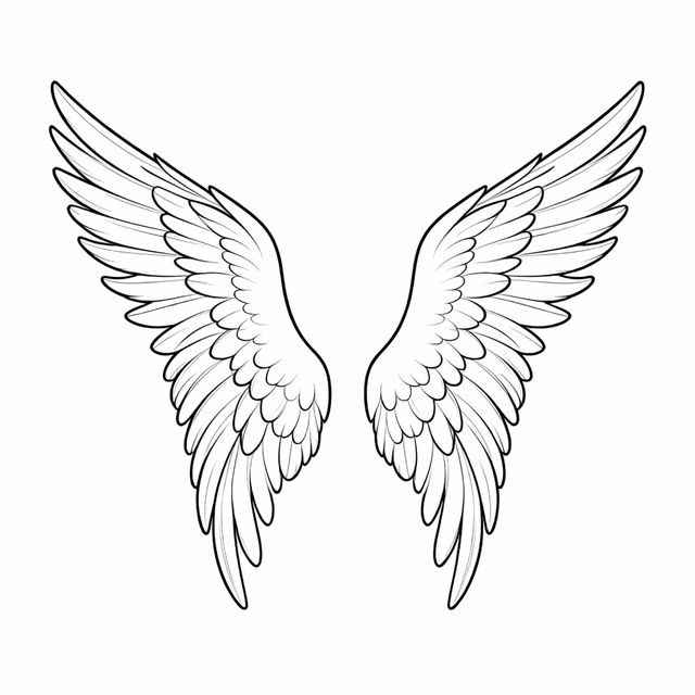Angel Wings Easy Drawing gallery