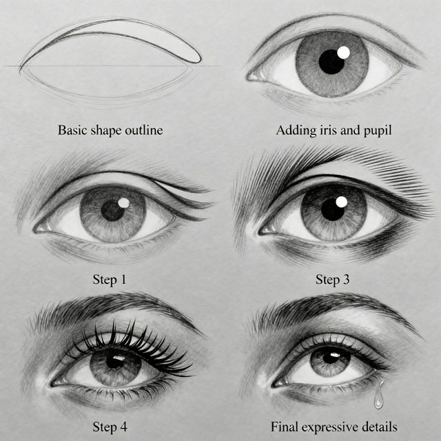 Step By Step Eye Drawing gallery