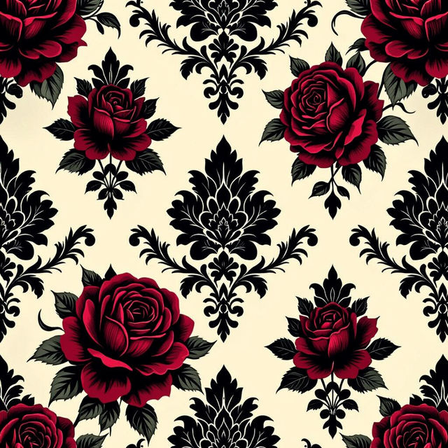 Dark Vintage Floral Wallpaper gallery