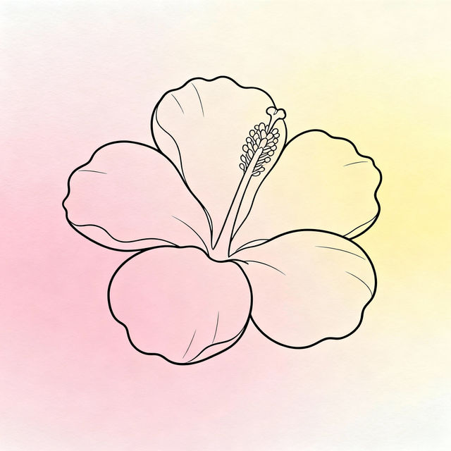 Easy Hibiscus Drawings gallery