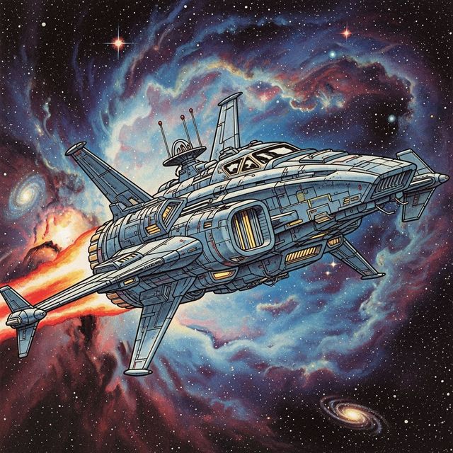 Explore Stunning AI-Generated Spaceship Drawings gallery