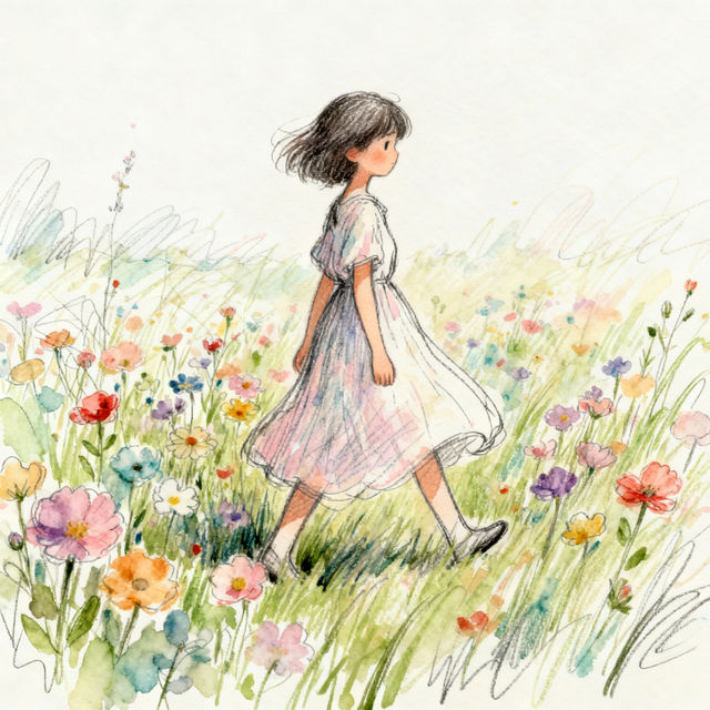 Girl Walking Drawings - AI Generated Art gallery