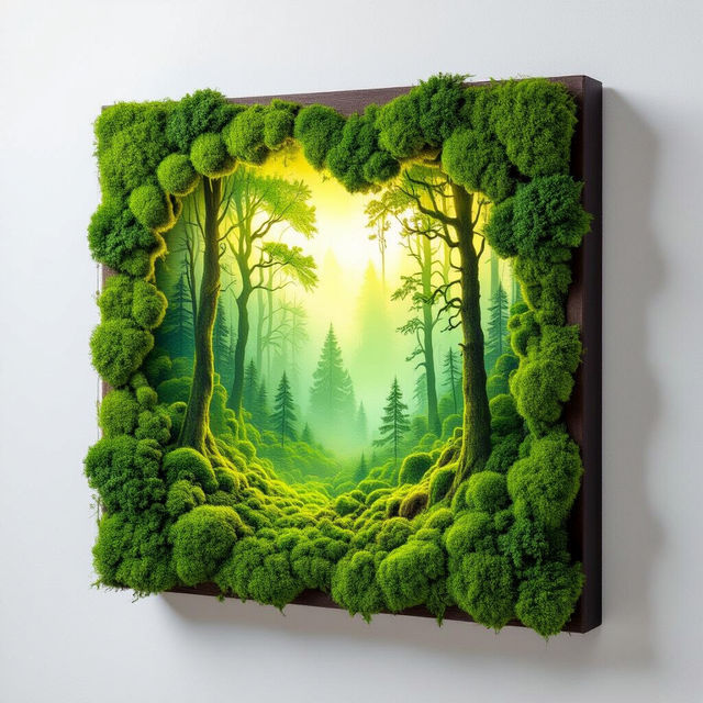 Preserved Moss Wall Art - Nature's Beauty, AI Enhanced gallery