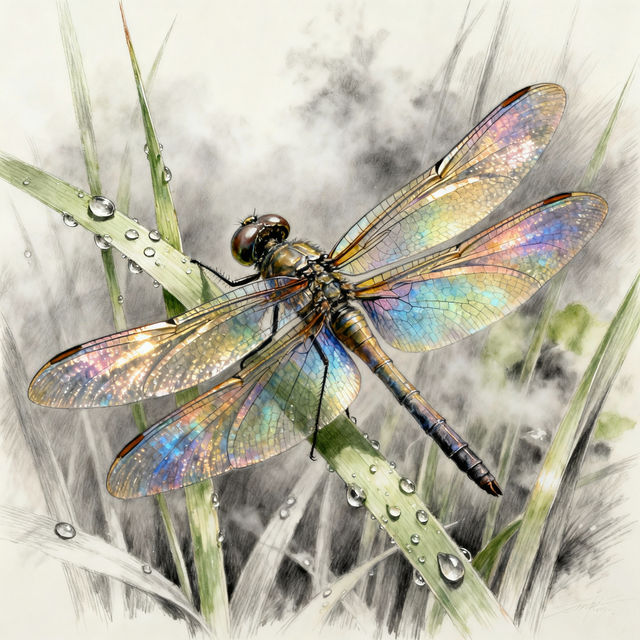 Realistic Dragonfly Drawings - Made With AI gallery