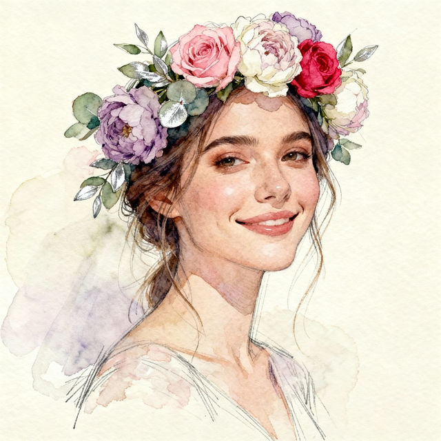 Flower Crown Drawings - AI Generated gallery