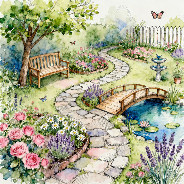 Garden Layout Drawings - AI Generated gallery