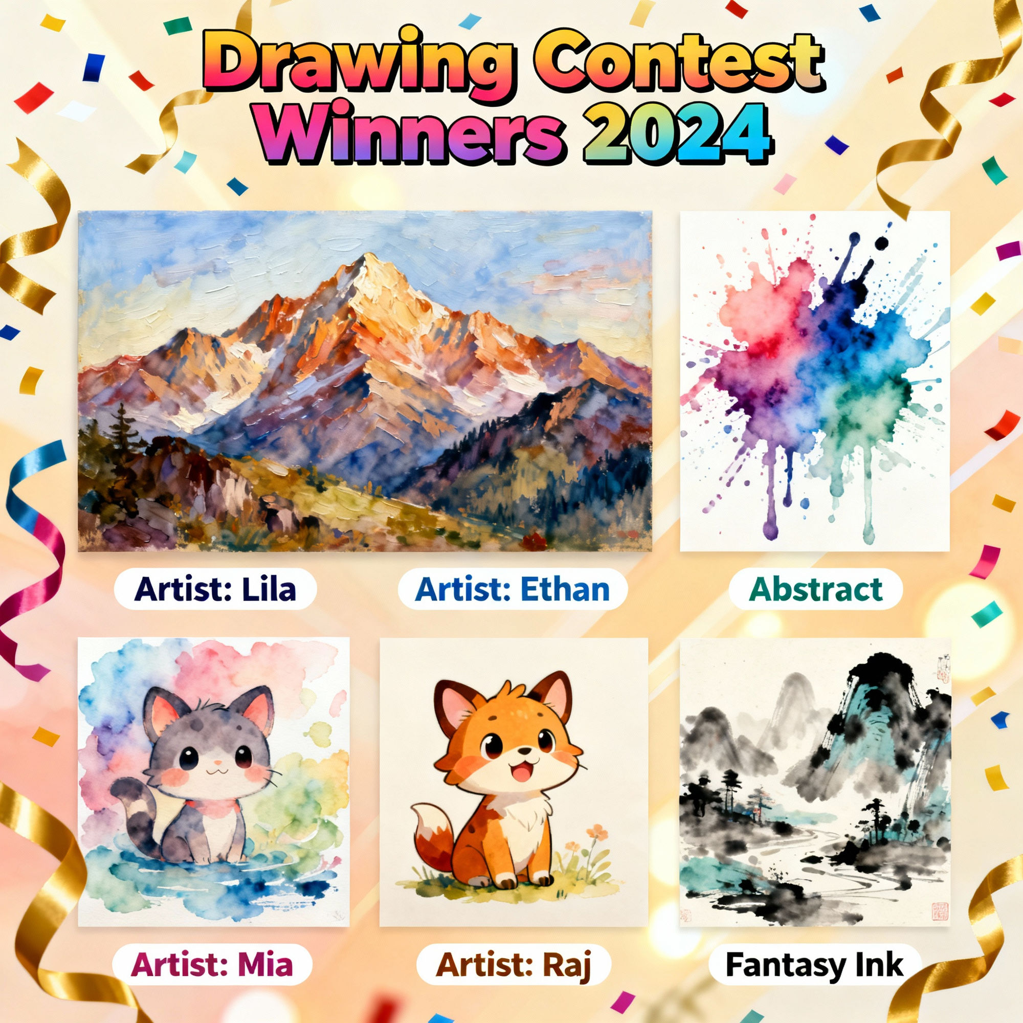 Drawing Contest Gallery - AI Art Showcase