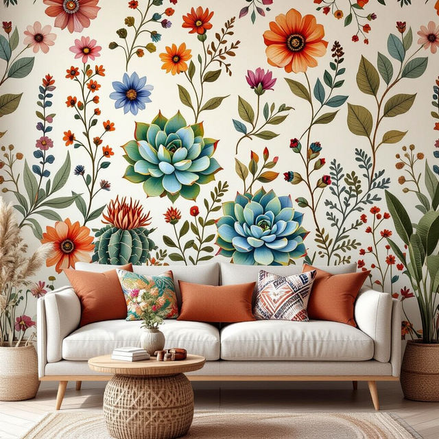 Boho Floral Wallpaper gallery