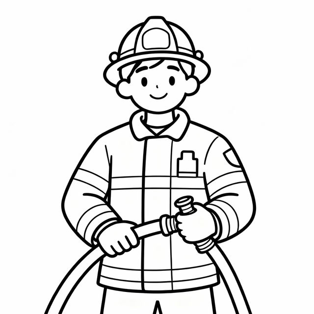 Firefighter Drawing Easy gallery
