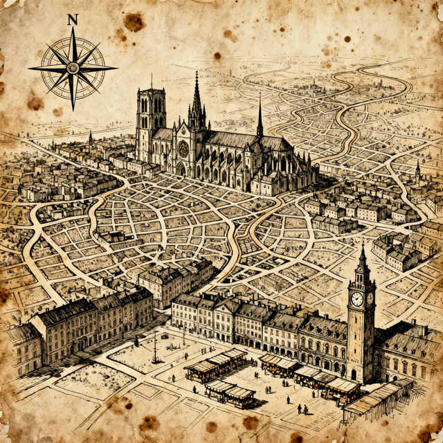 City Map Drawings - AI Generated gallery