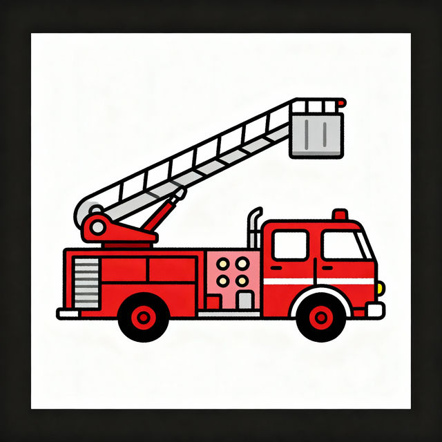 Simple Fire Truck Drawings - Made With AI gallery