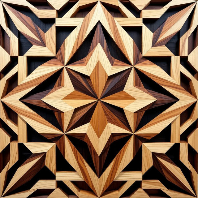 Geometric Wood Art - Made With AI gallery