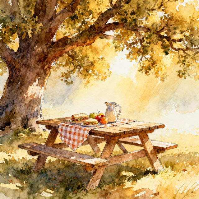 Picnic Table Drawings - AI Generated gallery