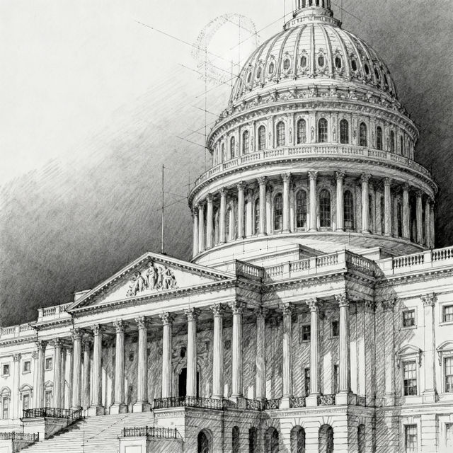 Capitol Building Drawings - AI Generated gallery