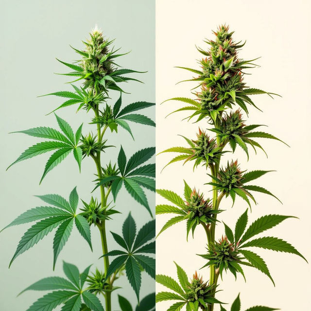 Indica vs Sativa Plant Pictures gallery