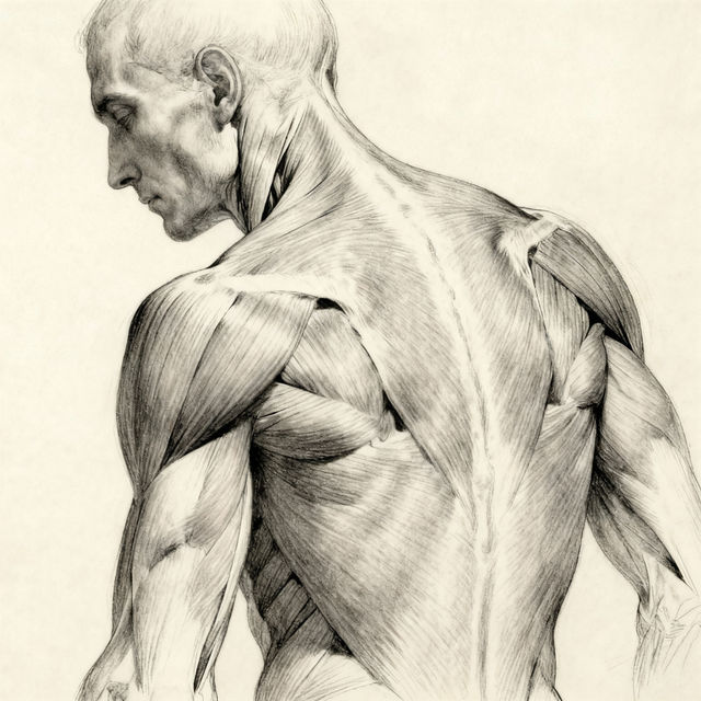 Back Muscles Drawing - AI Generated gallery
