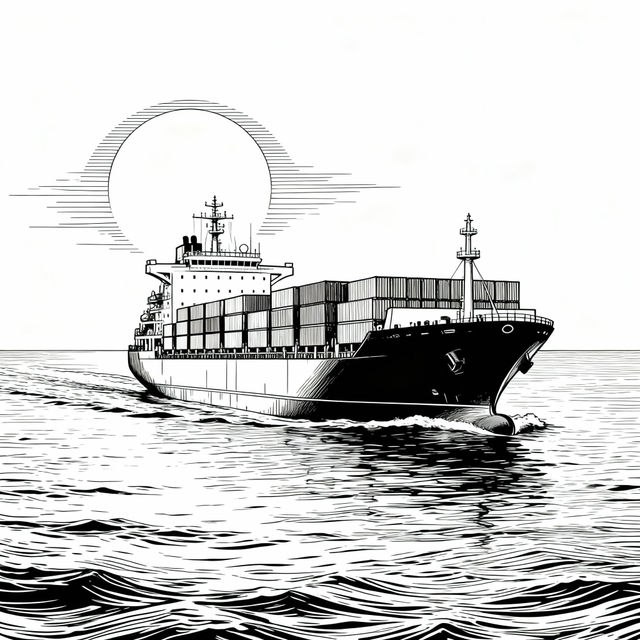 Cargo Ship Drawings - AI Generated gallery