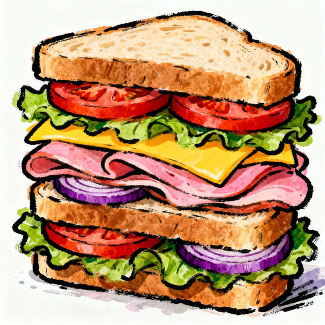 Sandwich Drawings - Made With AI gallery