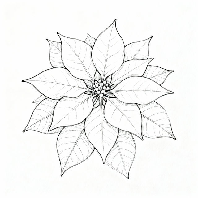 Easy Poinsettia Drawings gallery