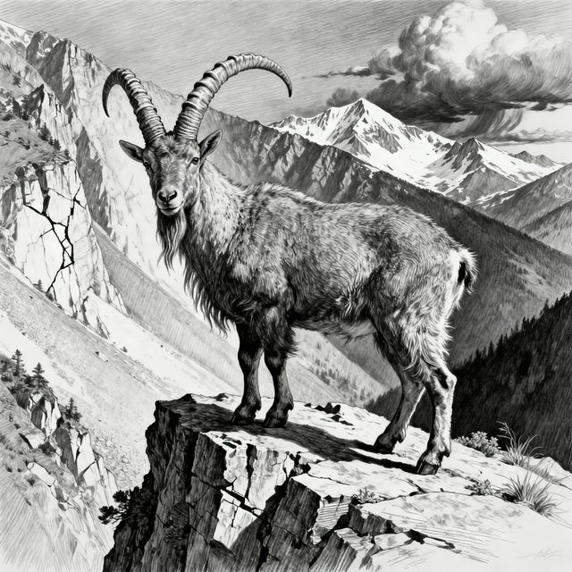Mountain Goat Drawings - AI Generated Art gallery